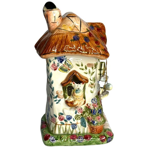 Cobblestone Village Cat’s House Ceramic Candle Holder Cottage Tealight w/ Tag - Picture 8 of 8
